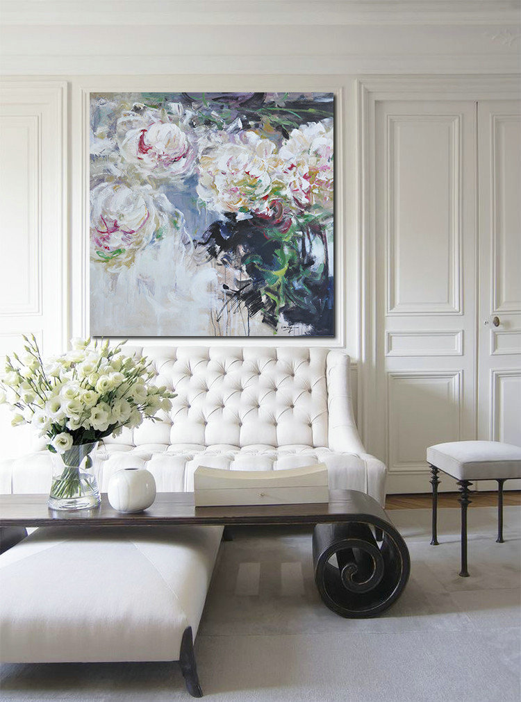 Abstract Flower Oil Painting Large Size Modern Wall Art #ABS0A13